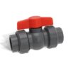 QTA Válvula bola HAYWARD, modelo QTA, gris, PVC, EPDM, desde 1/2" hasta 2", cem-ros.